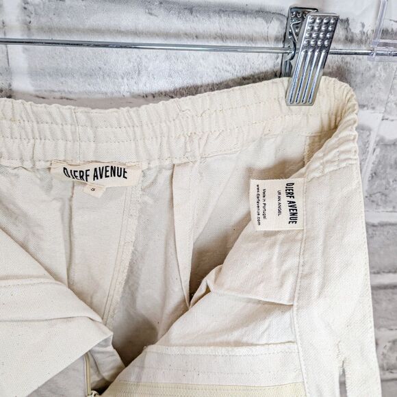 DJERF AVENUE Women's pleated wide leg High rise Pants in beige cotton size small - Picture 2 of 12